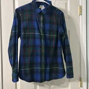 L.L. Bean Blue and Green Plaid Shirt